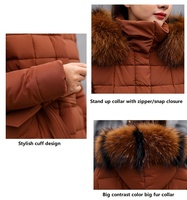 Long Manteau d'Hiver pour Femme, Parka Slim Décontractée à Capuche avec Col Fourrure, Veste Chaude d'Extérieur Style Streetwear