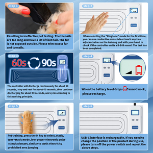 충전식 전기 충격 애완 동물 훈련 매트 방수 실내 소파 및 침대 구충제 장비 개와 고양이를위한 스캣 매트 - Product Image 5