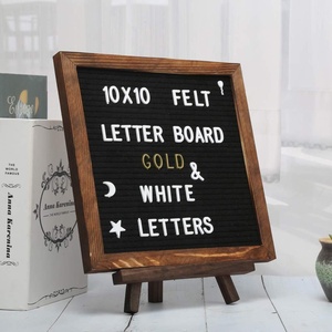 Tablero <span class=keywords><strong>de</strong></span> Letras <span class=keywords><strong>de</strong></span> Fieltro Pintado con Marco <span class=keywords><strong>de</strong></span> Madera Rústica 2024, 10x10 Pulgadas, Negro, Intercambiable - Product Image 4