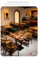 Ensemble de mobilier de restaurant commercial moderne, table et chaises, en PU, facile à nettoyer, haute densité, directement de l'usine