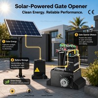 Moteur de portail coulissant solaire hors réseau Fubei 800 kg DC24V à couple élevé avec batterie de secours et finition résistante à la corrosion pour ferme