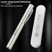 Mini linterna LED recargable por USB, pluma de luz fuerte, antorcha médica enfocada con cuerpo de lámpara de aleación de aluminio, cuerpo de acero inoxidable