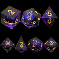 Donjons actifs Dragons RPG Set Liquid Core Jeu de table Résine polyédrique Longan Dés carrés Plastique Métal Acrylique Conseil de pierres précieuses
