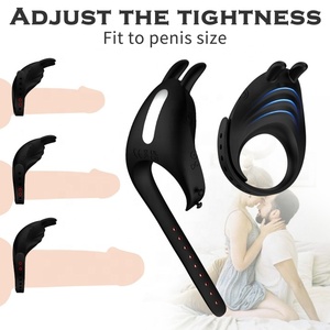 Có thể điều chỉnh người đàn ông của Silicone rung Cock vòng đồ chơi tình dục chậm trễ xuất tinh chức năng & lưỡi massage sản phẩm tình dục - Product Image 2