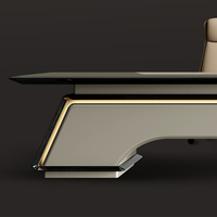 Bureau de Direction Exécutif de Luxe pour PDG, Mobilier de Bureau Moderne et Design, Table d'Ordinateur en Bois