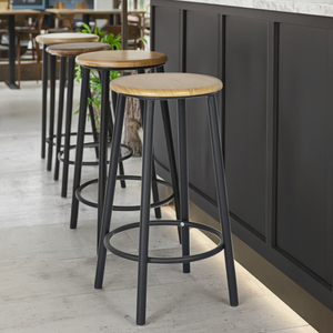 Ghế đẩu kim loại thiết kế hiện đại, đa năng và chắc chắn, thích hợp cho phòng ăn, phòng khách, khách sạn hoặc công viên. - Product Image 1