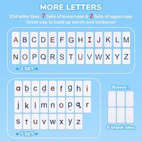 Tuiles magnétiques pour l'apprentissage du phonétique et de l'orthographe - JoyCat 234 Tuiles alphabétiques en mousse Lettres magnétiques avec tableau magnétique double face