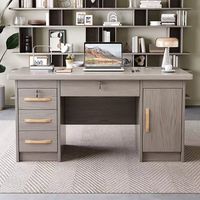 Escritorio de Computadora Moderno y Minimalista para Oficina con Cajones, Mesa de Escritura de Madera Sólida Ecológica para Oficina en Casa