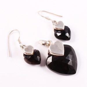 <b>Onyx</b> Silver Drop <b>Earring</b> 925 Faceted Gemstone Woman Jewelry Wholesaler Price Natural good quality - Product Image 1