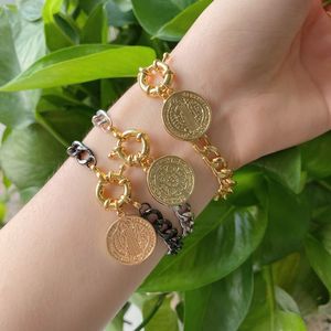 Pulsera de eslabones cubanos, brazalete de Metal con cierre <span class=keywords><strong>San</strong></span> Benito, cadena cubana, barata, precio competitivo, 2021 - Product Image 4