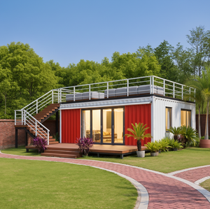 Garaje Prefabricado Personalizado, Moderno, Aislado e Insonorizado, con Apartamento Superior, Estructura de Contenedor para Exteriores - Product Image 1