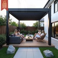 Kits de persiennes à lames en aluminium pour l'extérieur Home Deck Patio Garden Backyard Poolside Smart Adjustable Waterproof Pergola