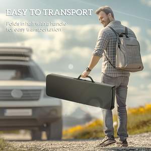 DB Hot Sale 2-Pack 6 ft Portable Folding <b>Bench</b> Seats Black Plastic <b>Camping</b> Furniture with Carrying Handle - Product Image 6