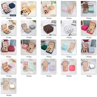 Boîte de rangement pour bijoux de voyage en cuir PU de forme carrée, 46 couleurs, pour boucles d'oreilles, bagues, colliers, avec fermeture éclair
