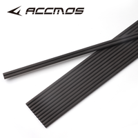 ACCMOS Tige de flèche en carbone pur Super ID 6,2 mm +/-0,001" 32 pouces Spine 250-800 pour arc et flèche DIY