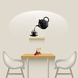 3D DIY Teapot Shape <b>Wall</b> <b>Clock</b> Acrylic Mirror <b>Clock</b> Modern Kitchen Home <b>Decor</b> <b>Wall</b> Sticker Hollow Digital <b>Clock</b> - Product Image 5