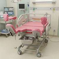 Matériel médical : Lit d'accouchement médical réglable intégré à la gynécologie, table d'accouchement hospitalière, table d'opération