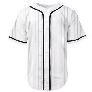 Wholesale Printed Breathable 100% <b>Polyester</b> Mesh Custom Blank Button Down Plus Size Baseball Jersey <b>Shirts</b> Short Sleeve - Product Image 2