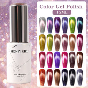 HONEY GIRL Nueva llegada de alta densidad 9D <span class=keywords><strong>Star</strong></span> Cat Eye Gel Polish 12 colores Gel Top Coat LED Lamp Soak UV Magnetic Cat Eye Polish - Product Image 1