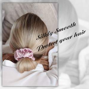 100% Pure Silk Scrunchie Bulk <b>Hair</b> Accessories Custom Logo Label with <b>Box</b> Black European & American Style All Season - Product Image 3