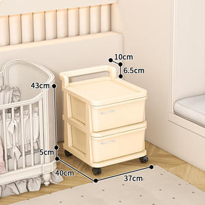 Chariot de <span class=keywords><strong>rangement</strong></span> moderne et durable en plastique PP pour la maison, salon, collations, jouets, armoire de <span class=keywords><strong>rangement</strong></span> à quatre niveaux avec tiroirs - Product Image 3