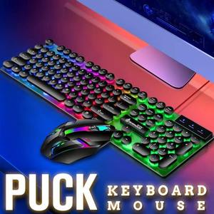 Punk Luminous <b>Keyboard</b> and Mouse Retro Punk Round Keycap Wired Luminous Gaming <b>Keyboard</b> and Mouse Set - Product Image 5
