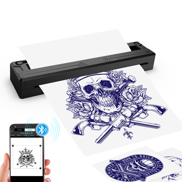 Hotsale M8 Professional Handheld Wireless Tattoo Printer Mini A4 Blue Tooth Thermal Printer for Home Office