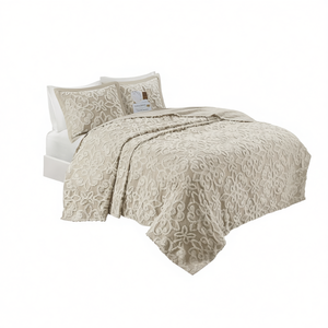 DB Tufted Cotton <b>Bedspread</b> <b>Set</b> Full Queen Size Plant Pattern Soft Home Decor Bedding Coverlet - Product Image 1