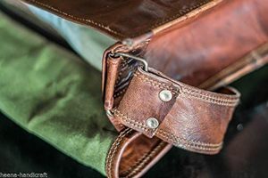 Vintage 13 Inch Leather Full Flap <b>Messenger</b> <b>Bag</b> Handmade Laptop Shoulder Briefcase for Men <b>Women</b> Office Work Business Documents - Product Image 4
