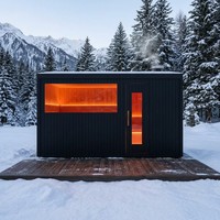 Ruang Sauna Kustom Cedar Merah Grosir untuk 4-8 Orang, Desain Berbasis Gambar OEM ODM untuk Proyek Villa, Bersertifikasi CE