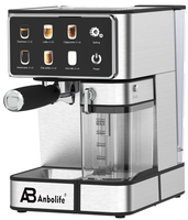 Cafetera Espresso Anbolife de Acero Inoxidable, Programable, con Espumador de Leche Automático y Bomba de 20 Bares