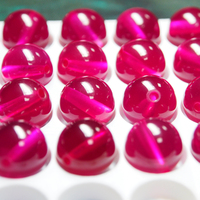 XY Gems, rubis synthétique de qualité supérieure, corindon rouge perforé, prix des perles de rubis, pierre précieuse 5 #   5 mm