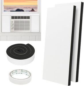 Lot de 3 panneaux isolants en mousse pour kit de ventilation de fenêtre de climatiseur portable, panneaux d'isolation réglables à double couche pour bloquer la <span class=keywords><strong>chaleur</strong></span> - Product Image 1