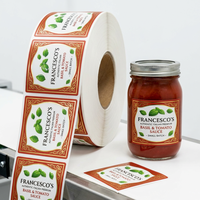 Étiquettes personnalisées découpées sur mesure en rouleau, autocollantes, imperméables, avec logo personnalisé pour l'emballage de bouteilles de liqueur, d'assaisonnements, de boissons à base de noix de coco et de pots en verre