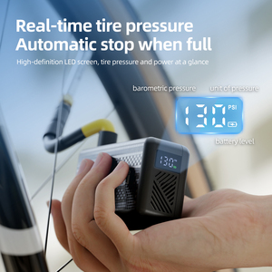 Pompe à air numérique portable pour vélo CYCLAMI AM6, compresseur d'air sans fil, gonfleur de pneus de vélo, mini pompe à air électrique pour voiture - Product Image 4