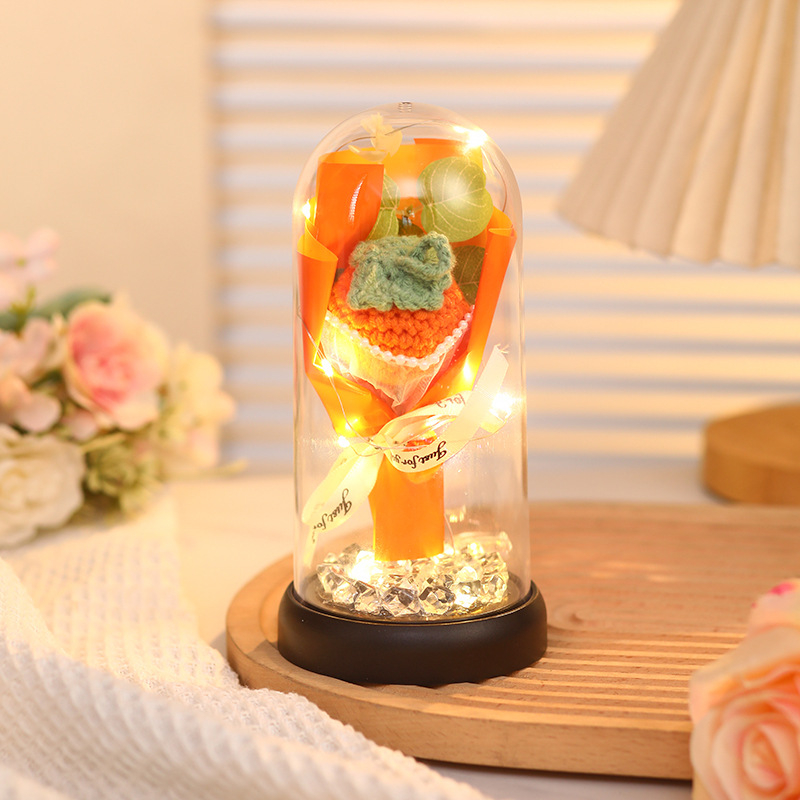Woven Flower Persimmon Ornament (Good Luck & Success) + Pink Box