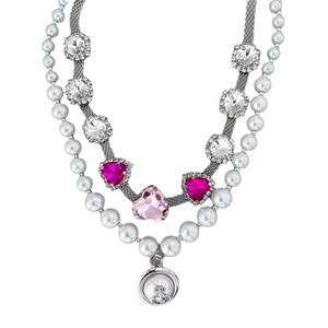 Zooying Venta caliente Corazón de melocotón colorido diamante luz lujo nicho diseño clavícula especias chicas Y2K collar exagerado - Product Image 3