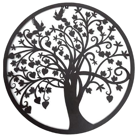 Wholesale 40cm 3D Tree Life Metal Art Deco Engraved Wall Art Interior Outdoor Iron Bedroom Abstract Pattern Wall Hanging Home