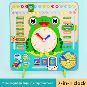 7-<span class=keywords><strong>en</strong></span>-1 grenouille <span class=keywords><strong>en</strong></span> <span class=keywords><strong>bois</strong></span> debout P.5 <span class=keywords><strong>calendrier</strong></span> météo jouet éducatif pour enfants pour le mois et la saison horloge météo Cognition - Product Image 2