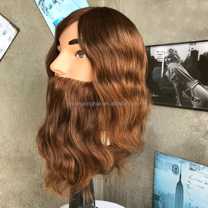 Tête de mannequin pour hommes avec barbe en cheveux naturels - 100% cheveux humains, couleur et longueur de <span class=keywords><strong>la</strong></span> peau/couleur des cheveux personnalisables pour <span class=keywords><strong>la</strong></span> formation professionnelle des barbiers - Product Image 2