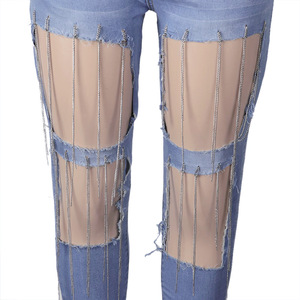 <span class=keywords><strong>Jeans</strong></span> <span class=keywords><strong>Donna</strong></span> Super <span class=keywords><strong>Corti</strong></span> con Frange Aderenti Moda 2026 - Product Image 4