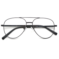 Gafas de lectura estilo coreano de gran tamaño, montura de metal ligero con doble barra, lentes transparentes, montura completa
