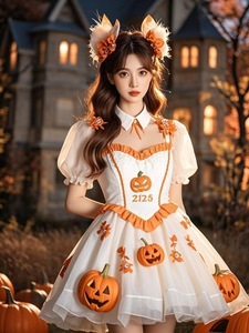 Proveedor de Bangladesh nuevo disfraz de vampiro de terror de Halloween con vestido de calabaza bruja demonio trajes de actuación en escenario incluye capa - Product Image 3