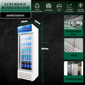 Refrigerador de 1 puerta con doble puerta de vidrio, expositor refrigerado para supermercado, enfriador abierto. - Product Image 2