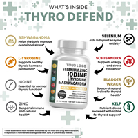 Formule Tout-en-un Sélénium Iode L-tyrosine Ashwagandha Capsules Mélange Herbal Santé Thyroïdienne Soutien des Hymenadrières Immunité Adulte