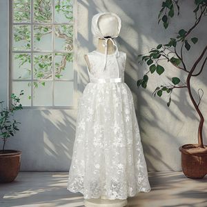 Abito <span class=keywords><strong>da</strong></span> Principessa Bianco in Pizzo per Bambine con Cuffietta, Vestito Formale per Cerimonie, Personalizzabile, Vendita all'Ingrosso - Product Image 2