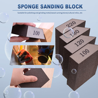 70*100*25mm bloc de sable en mousse humide ou sèche bloc de ponçage éponge abrasif à la main à bord biseauté double face pour le polissage de la pierre du bois et du métal