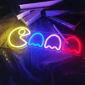 Gaming Sign Retro Arcade Decor Ghost Led Ambient Signs Night Led Game Neon Lights For Bedroom Wal