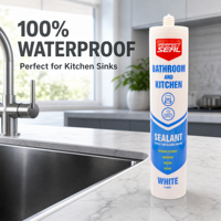 Sealant Silikon Asetat Sanitasi Anti Jamur Tahan Suhu Tinggi untuk Pasar Dubai UAE, Kemasan Kartrid 300ml