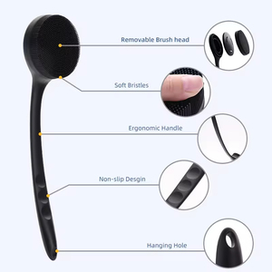 Dài xử lý chống trượt Nylon Silicone tắm bàn chải cao cấp bọt biển & Chà - Product Image 5